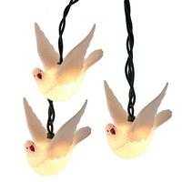 View 10 Light Glittered Dove Green Wire Holiday String Set