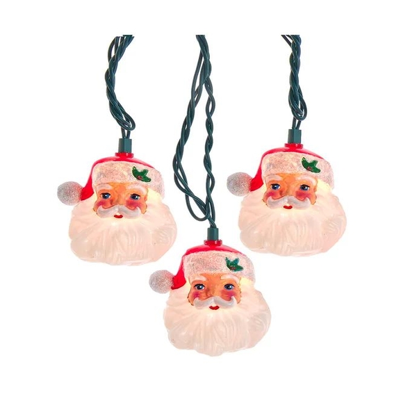 10 Light 9' UL Santa Head Light Set