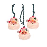 Kurt S. Adler 10 Light 9' UL Santa Head Light Set