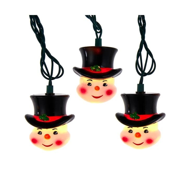 10 Light 9' UL Snowman Head Light Set