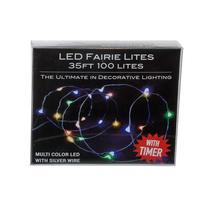 Kurt S. Adler 100 Light 33' Battery Operated Multicolor Silver Wire Fairy Light Set 