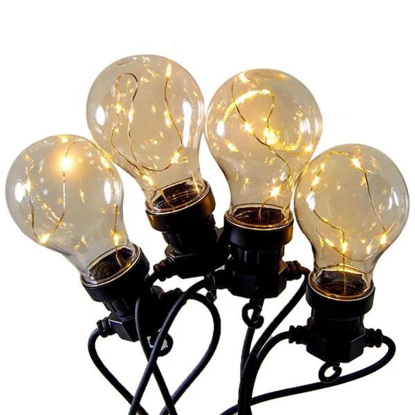 9' Plug-In Super Bright Edison Warm White LED String Light Set