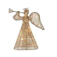 Kurt S. Adler 20 Light 12" UL Gold Glittered Angel Tree Topper