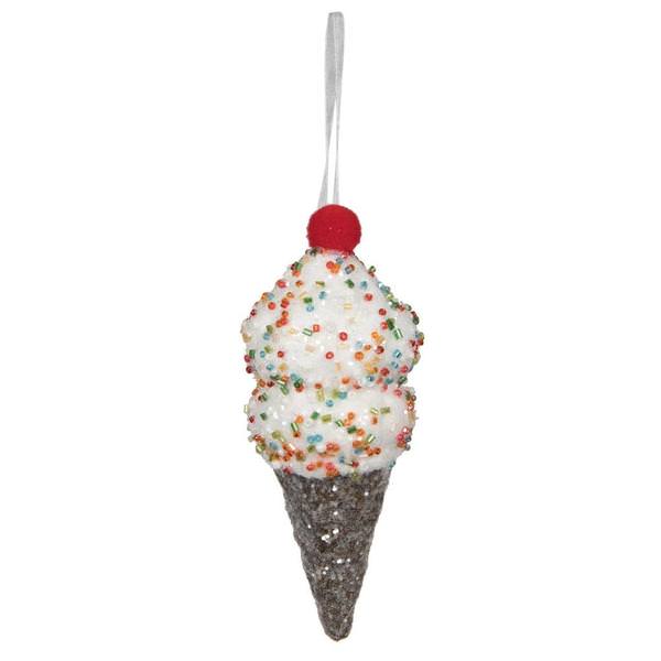 5.75" Brown Ice Cream Cone Ornament (3 Pack)
