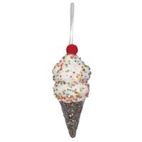 View 5.75" Brown Ice Cream Cone Ornament (3 Pack)