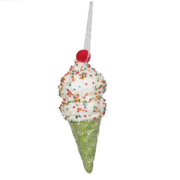 5.75" Lime Ice Cream Cone Ornament (3 Pack)