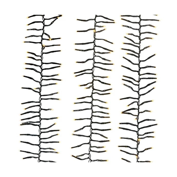 16' 480 Light Green Wire Warm White Multifunction Cluster Garland Lights