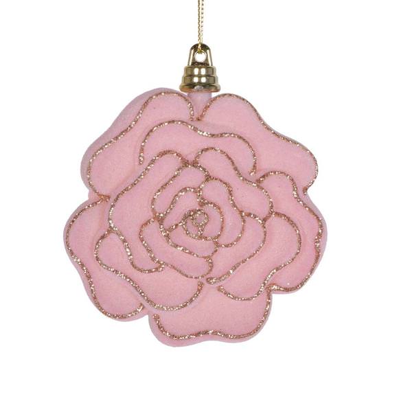 4" Light Pink Flower Ornament (4 Pack)