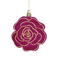 Vickerman 4" Dark Purple Flower Ornament (4 Pack)
