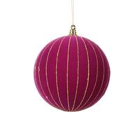 Vickerman 4.7" Dark Purple Round Ornament (3 Pack)
