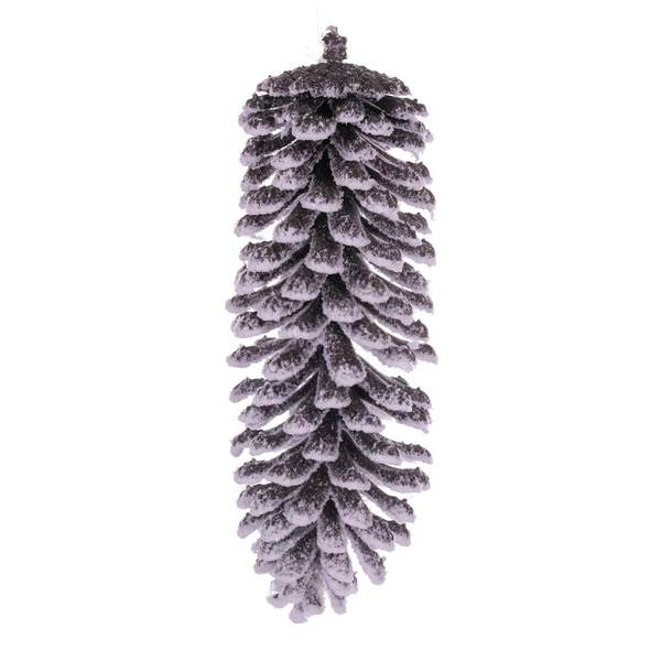 9" Snowy Glitter Pinecone Ornament (2 Pack)