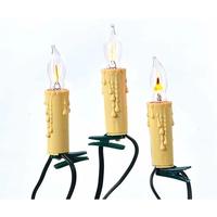 Kurt S. Adler 18' 10 Light UL Flicker Flame Amber Candle Longer Light Set
