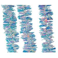 Kurt S. Adler 6.3' 20 Artificial Light RGB Superbright Iridescent Silver Tinsel LED Garland