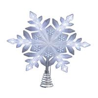 Kurt S. Adler 13" 25L Pre-Lit Cool White LED Glittered Snowflake Tree Topper 