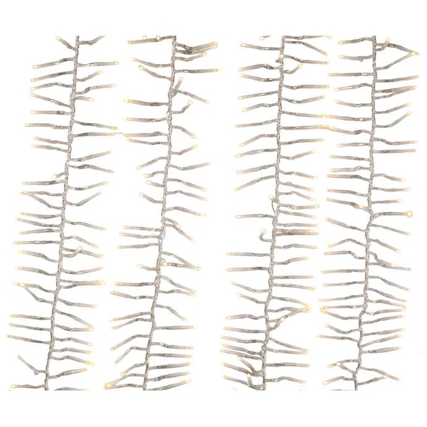 16' 480 Light Clear Wire Warm White Multifunction Cluster Garland Lights