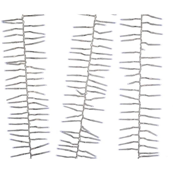 33' 1000 Light Clear Wire Cool White Multifunction Cluster Garland Lights