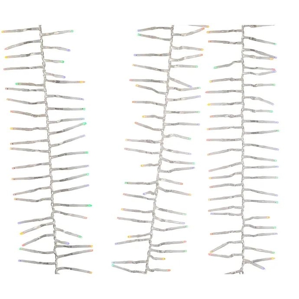 33' 1000 Light Clear Wire Multi-Color Multifunction Cluster Garland Lights