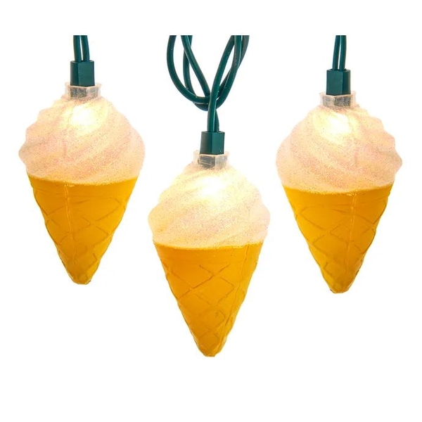 10 Light 9' UL Ice Cream Cone Light Set