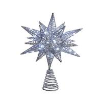 Kurt S. Adler 11" 60 Light Warm White Silver Superbright Starburst Tree Topper