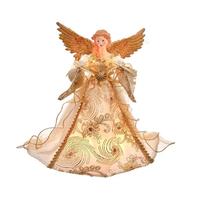 Kurt S. Adler 10 Light 16" UL Ivory & Gold Angel Tree Topper