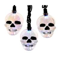 Kurt S. Adler 10 Light 12' UL RGB LED Glitter Skull Light Set