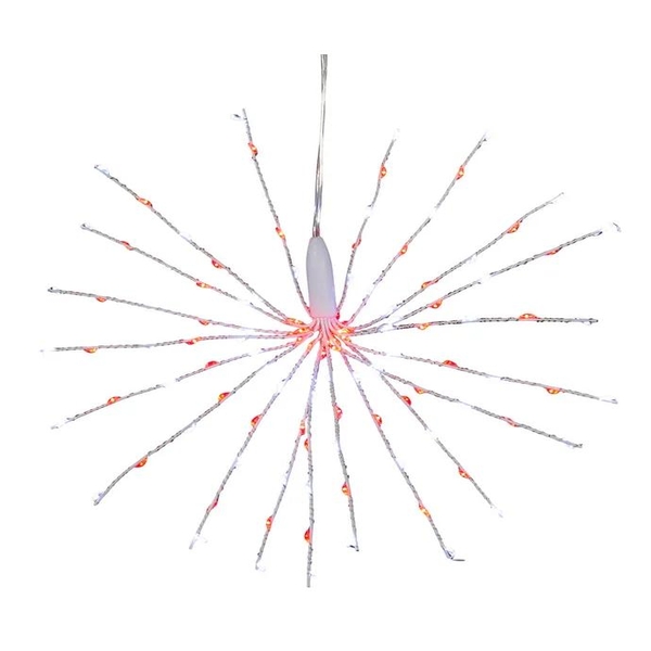 12" 3D Red & Pure White Fairy 120 Light LED Starburst Light