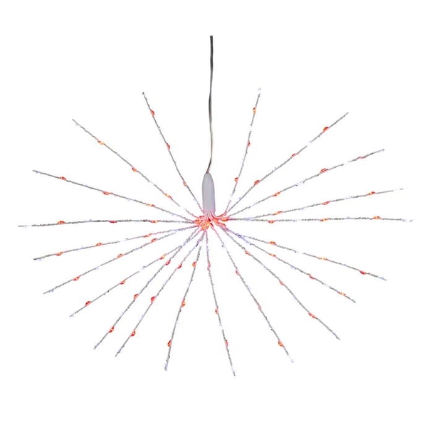 16" 160L Red & Pure White Fairy LED Starburst Light 