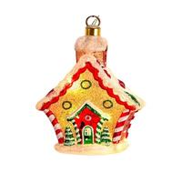 Kurt S. Adler 5" Glass Illuminated Gems USB Warm White LED Gingerbread House Ornament