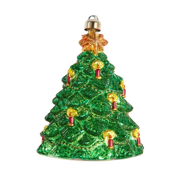 5" Glass Illuminated Gems USB Warm White LED Christmas Tree Ornament
