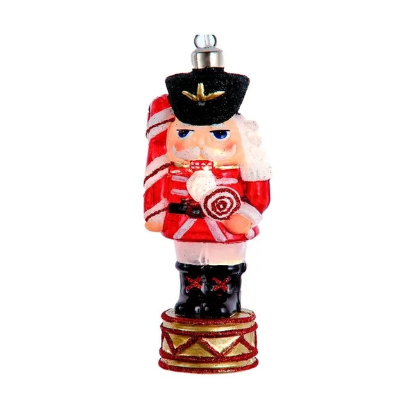 5.75" Glass Illuminated Gems USB Warm White LED Nutcracker Ornament