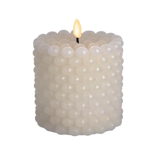 5" 1 Light Battery Operated Warm White LED Ivory Flicker Flame Bubble Candle 