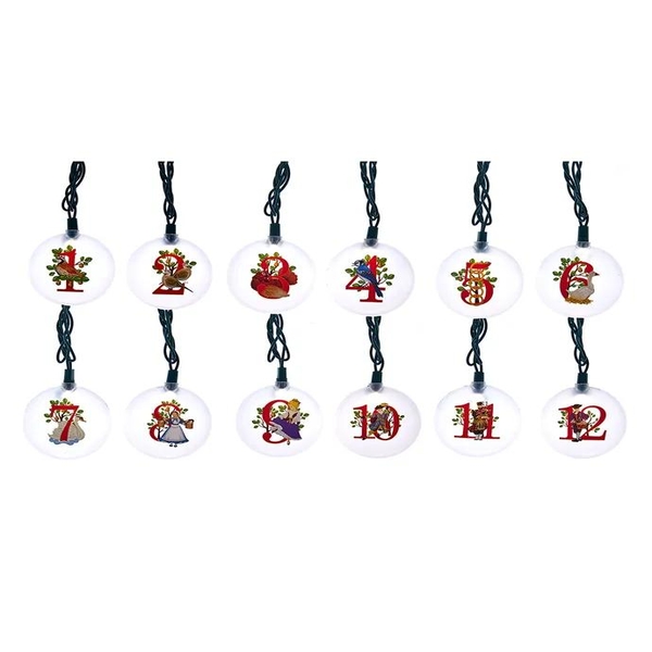 12 Light 27.5' UL 12 Days Of Christmas Light Set