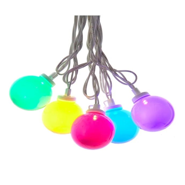 10 Light 9' UL Multicolor LED Opaque G50 Light Set With White Wire