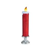 Kurt S. Adler 19.63" Battery Operated Red Glittered Warm White LED Flicker Flame Candle 