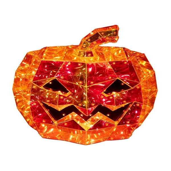 200 Light 10" Orange Lighted Magical Iridescence Holographic Jack-O-Lantern