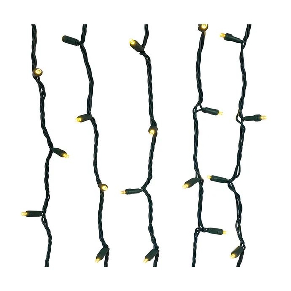 16' 50 Light UL Warm White Coaxial LED Bulk Decorator's Light Set With Green Wire