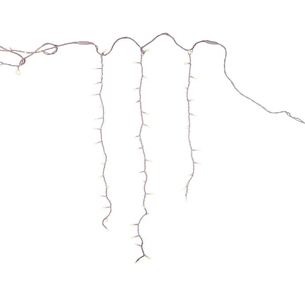 196 Light 9.4' UL Warm White LED Jingle Bright Icicle Light Set