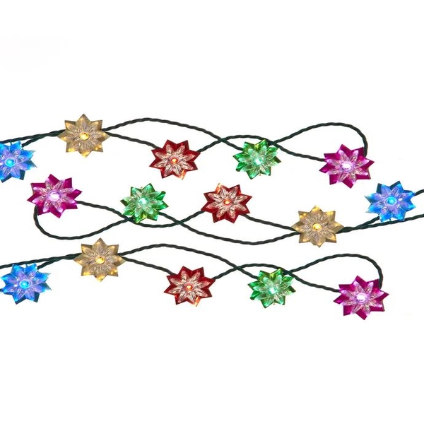 20 Light 15.7' Multicolor LED Flower Light Set