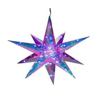 Kurt S. Adler 14.5" 72L RGB LED Magical Iridescence Holographic Foldable Starburst  With Remote
