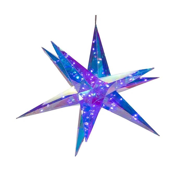 19.25" 80L RGB LED Magical Iridescence Holographic Foldable Starburst  With Remote