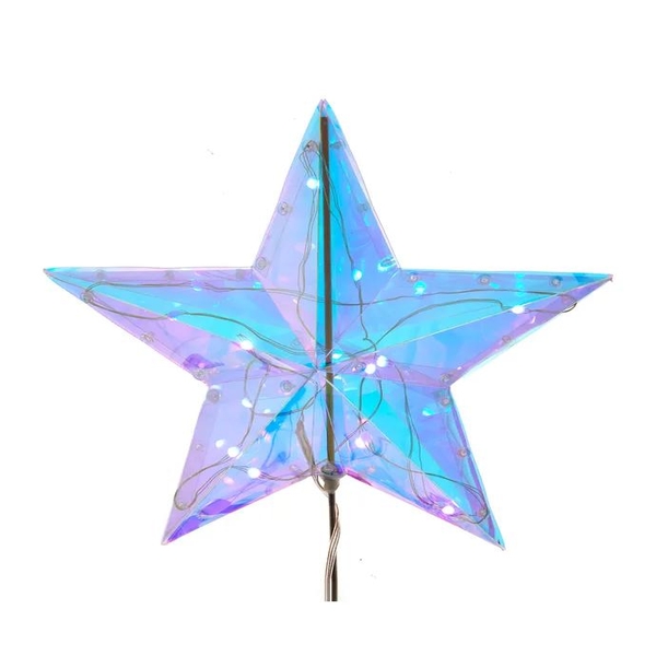 13.25" 15L RGB LED Magical Iridescence Holographic Star Treetop With Remote