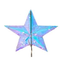 Kurt S. Adler 13.25" 15L RGB LED Magical Iridescence Holographic Star Treetop With Remote