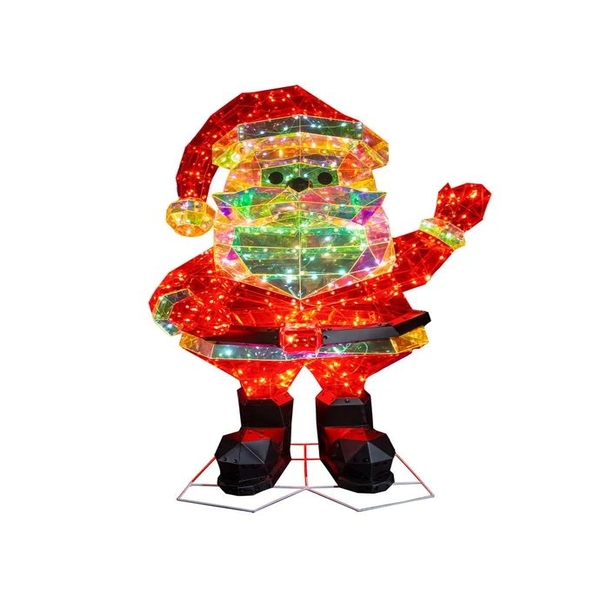 30" 150 Light Warm White Magical Iridescence Holographic Santa