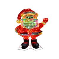 Kurt S. Adler 30" 150 Light Warm White Magical Iridescence Holographic Santa