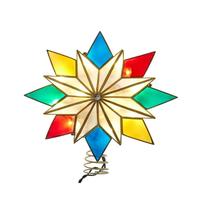 Kurt S. Adler 10 Light 9" UL 8 Point LED Multicolor Capiz Star Tree Topper