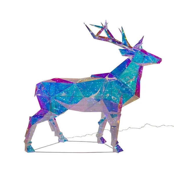 57" 610 Light Cool White Multifunction Magical Iridescence Holographic Deer