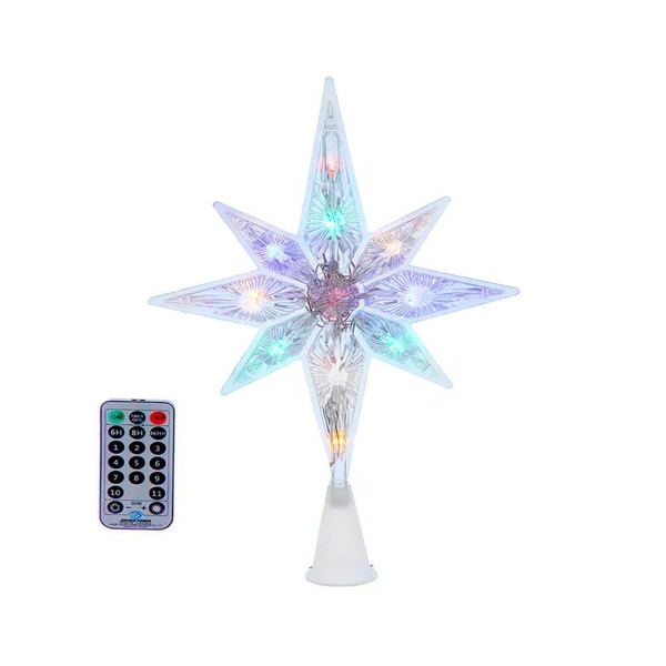 11 Light 12.6" Multicolor LED Star Treetop With Remote