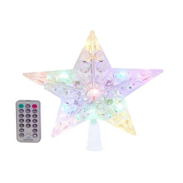 11 Light 8.65" Multicolor LED Star Treetop With Remote