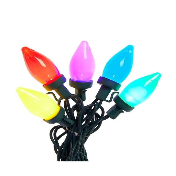 66' 100L Multicolor LED Opaque C7 String Lights On Spool