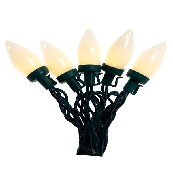 66' 100L Warm White LED Opaque C7 String Lights On Spool